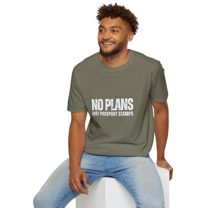 Travel-Inspired Unisex T-Shirt - 'No Plans Just Passport Stamps'