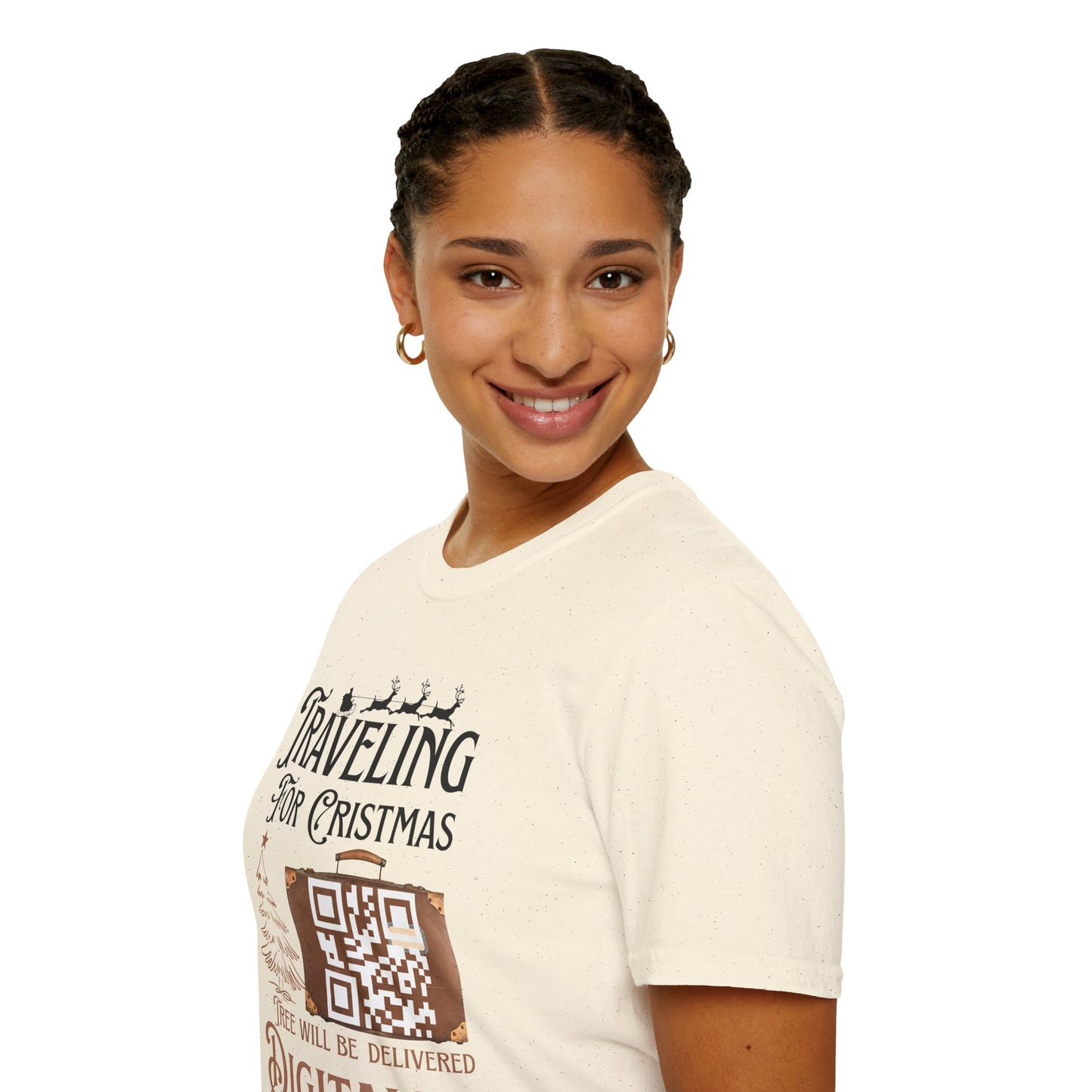 Traveling for Christmas T-Shirt — “Tree Will Be Delivered Digitally” Holiday Tee