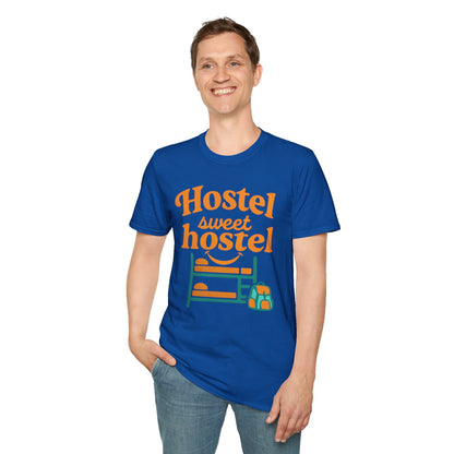 Hostel Sweet Hostel Unisex T-Shirt — Backpacking & Travel Bunk Tee