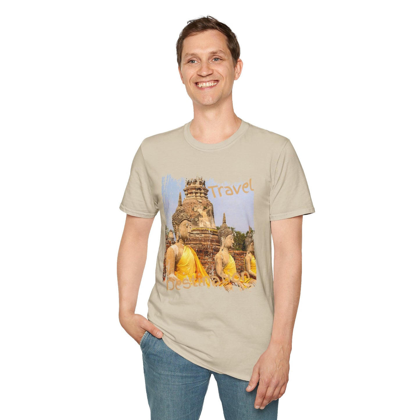 Buddha Temple Travel Graphic Unisex T-Shirt — Vintage-Style Southeast Asia Vacation Tee