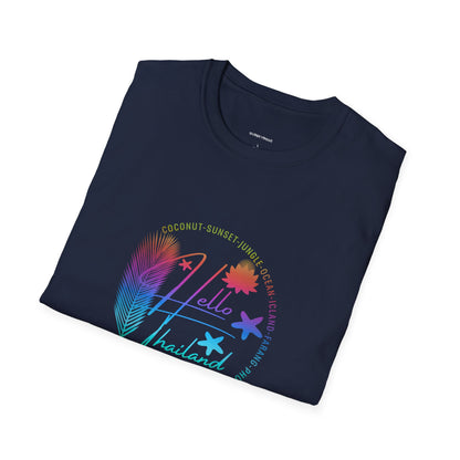 Hello Thailand Women’s Softstyle Tee – Colorful Travel Shirt for Thailand Lovers