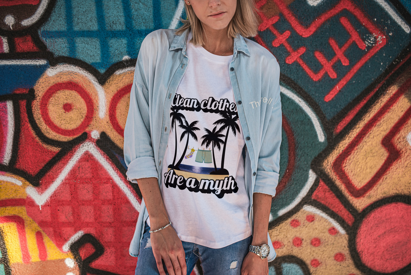 Wanderer’s Edition: “Clean Clothes Are A Myth” Tee for Youthful Travelers