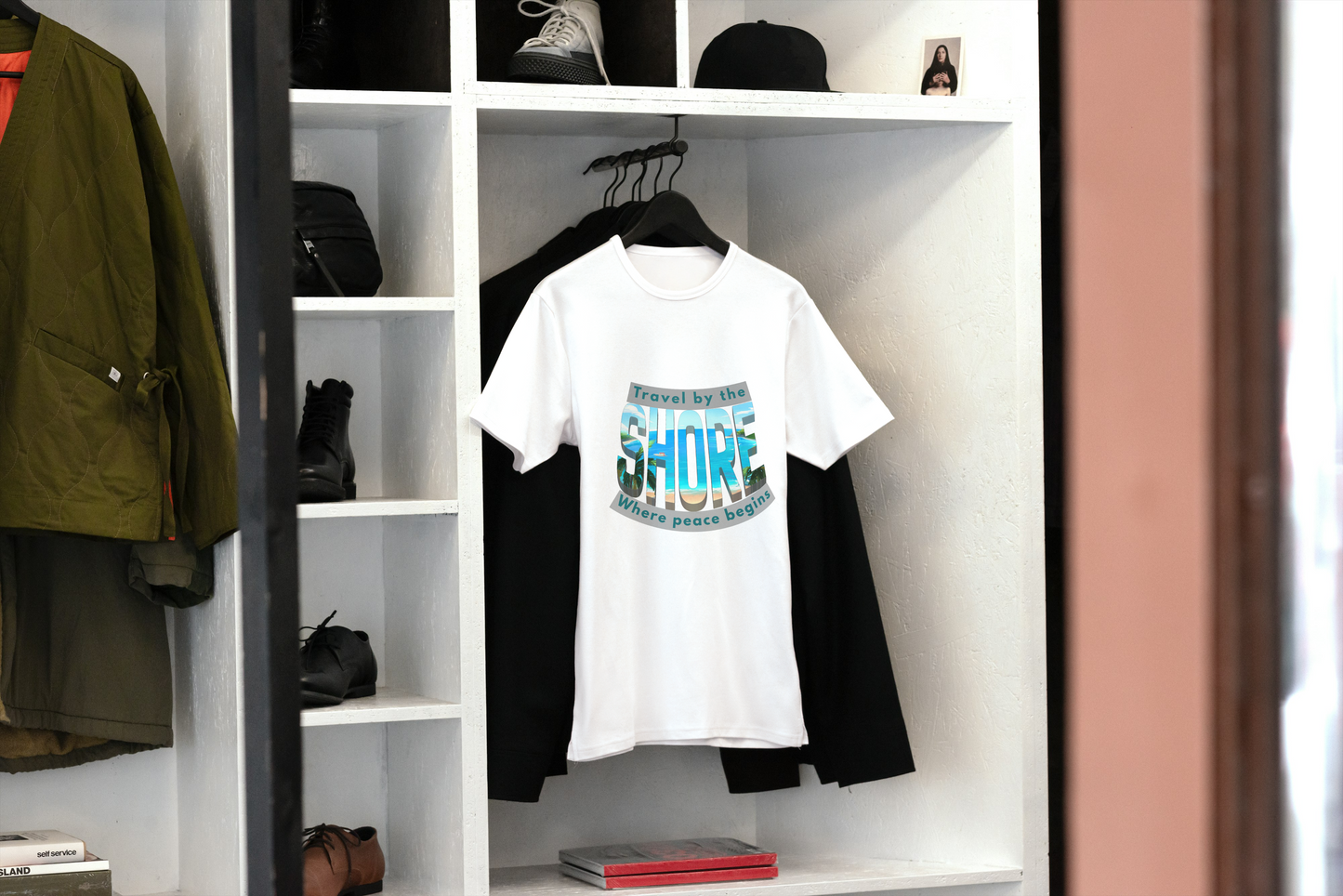 Beach Vibes Unisex Softstyle T-Shirt – “Travel by the Shore” Design