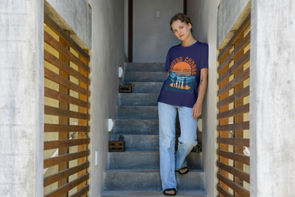 Family Sunset Camping T-Shirt – "Routes Change, Family Stays" Outdoor Adventure Tee