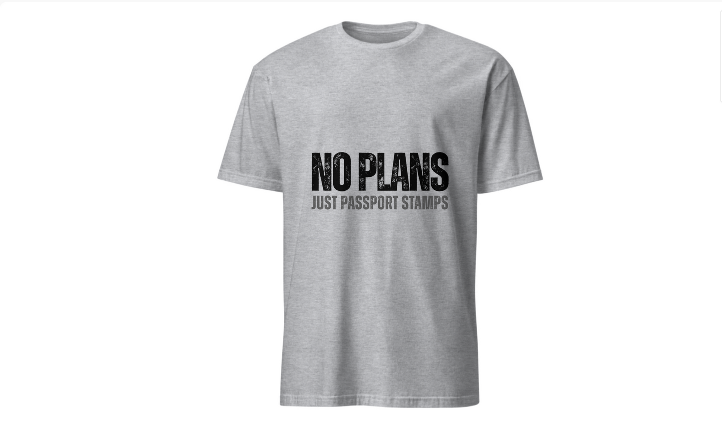 Travel-Inspired Unisex T-Shirt - 'No Plans Just Passport Stamps'