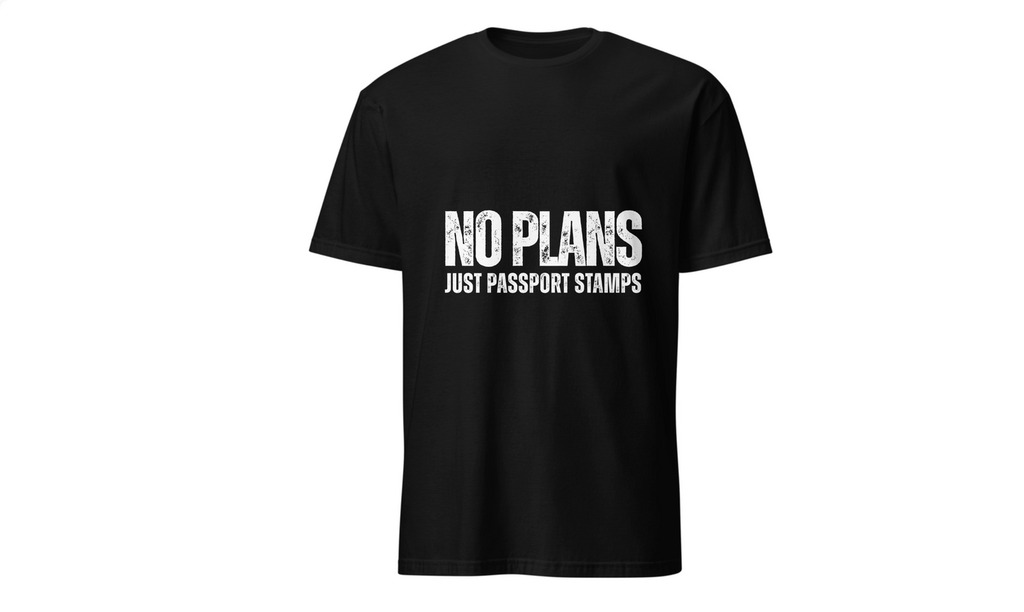 Travel-Inspired Unisex T-Shirt - 'No Plans Just Passport Stamps'