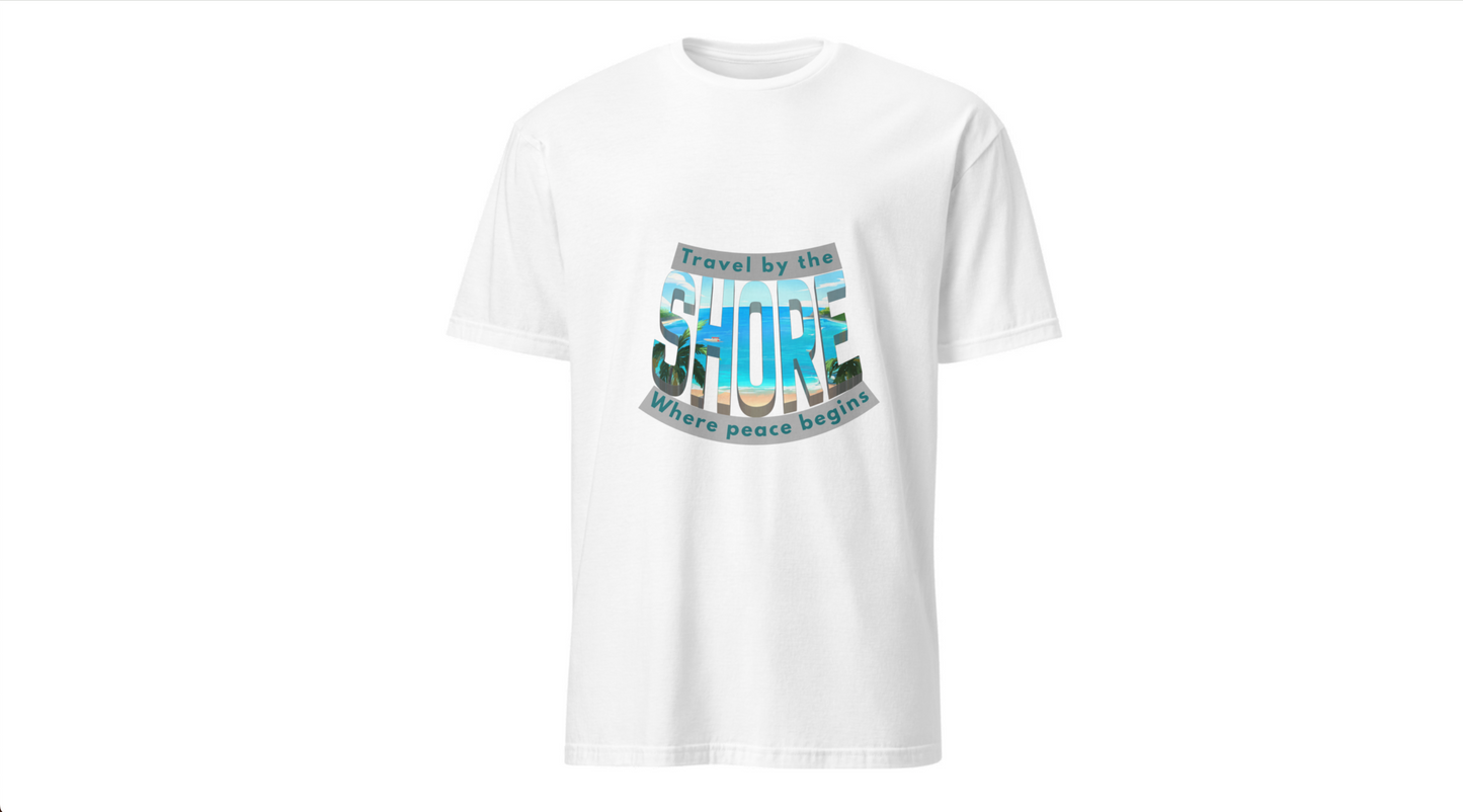Beach Vibes Unisex Softstyle T-Shirt – “Travel by the Shore” Design