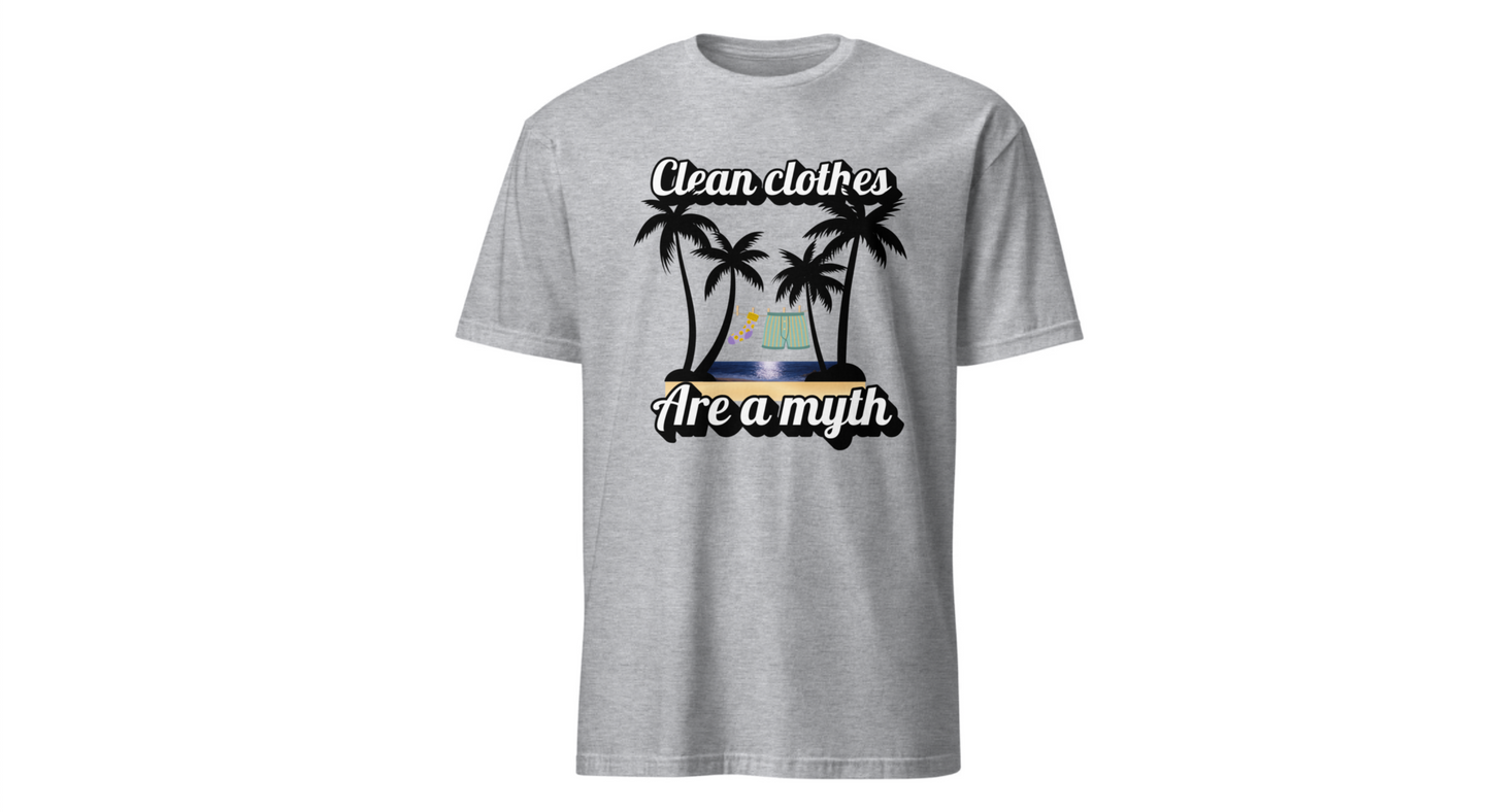 Wanderer’s Edition: “Clean Clothes Are A Myth” Tee for Youthful Travelers