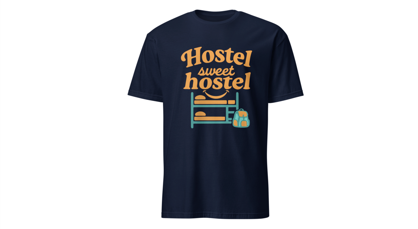 Hostel Sweet Hostel Unisex T-Shirt — Backpacking & Travel Bunk Tee