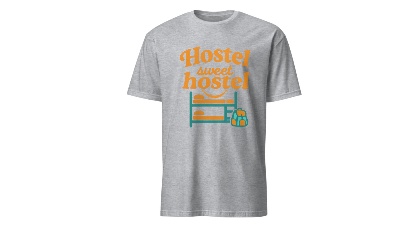 Hostel Sweet Hostel Unisex T-Shirt — Backpacking & Travel Bunk Tee
