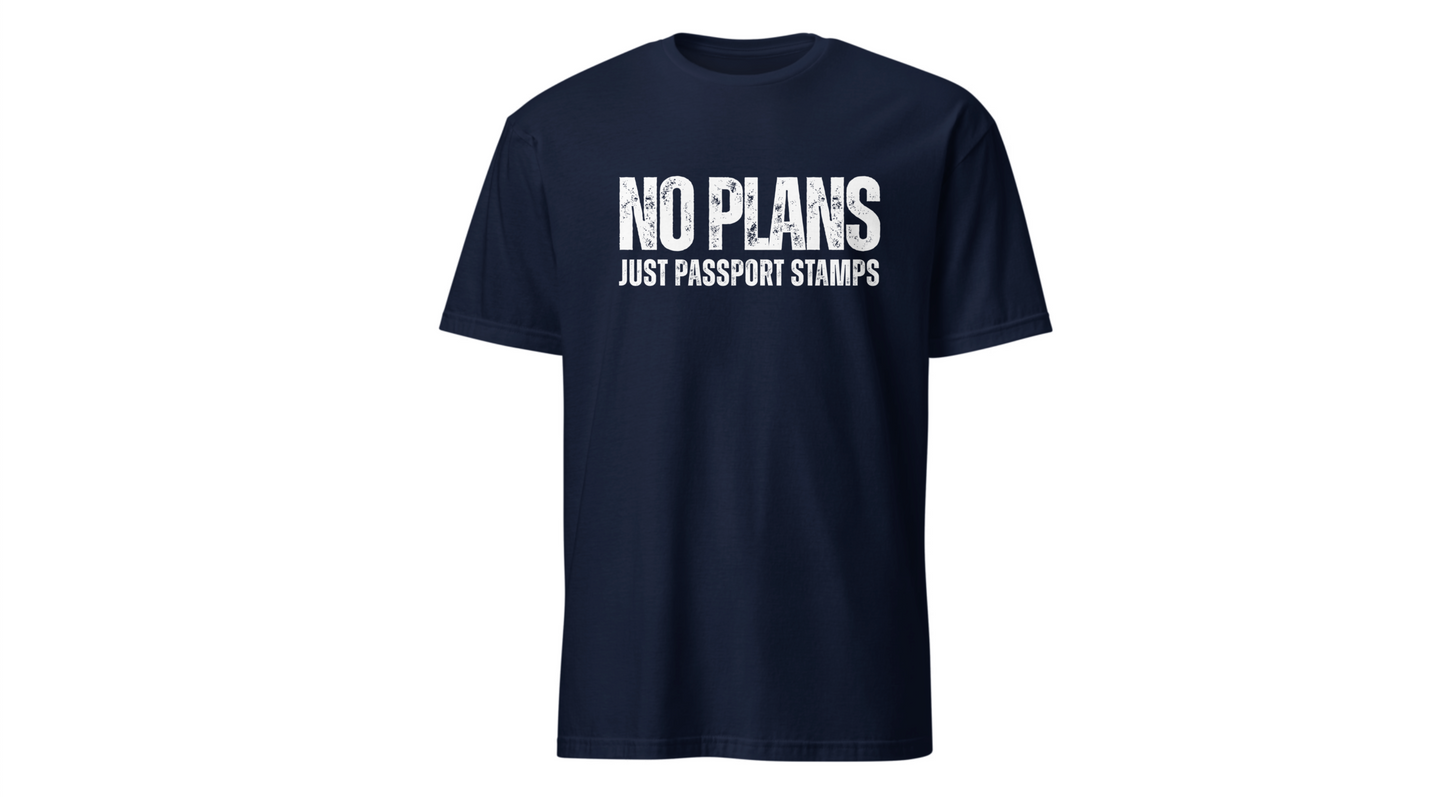 Travel-Inspired Unisex T-Shirt - 'No Plans Just Passport Stamps'