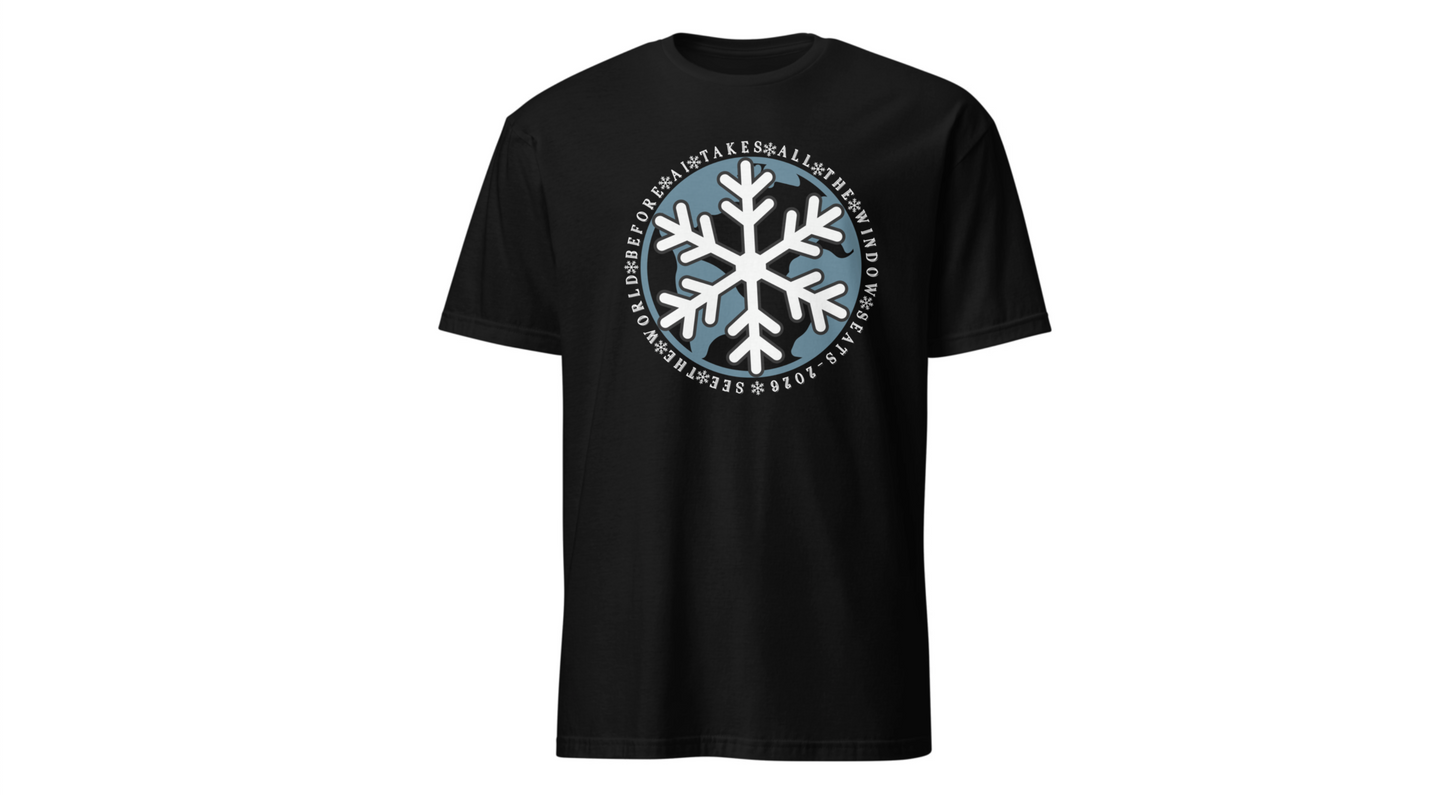 Snowflake Graphic T-Shirt – Circle Winter Emblem Tee