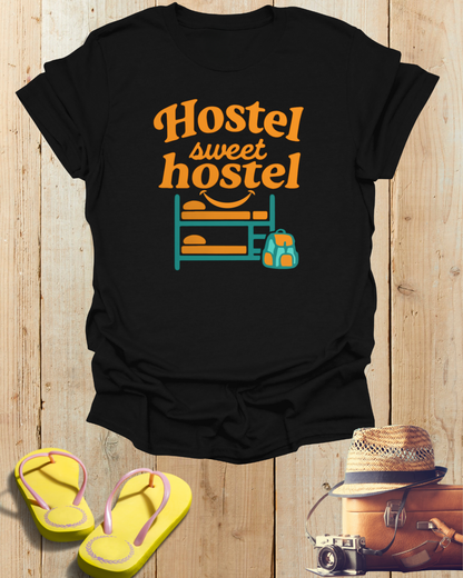 Hostel Sweet Hostel Unisex T-Shirt — Backpacking & Travel Bunk Tee