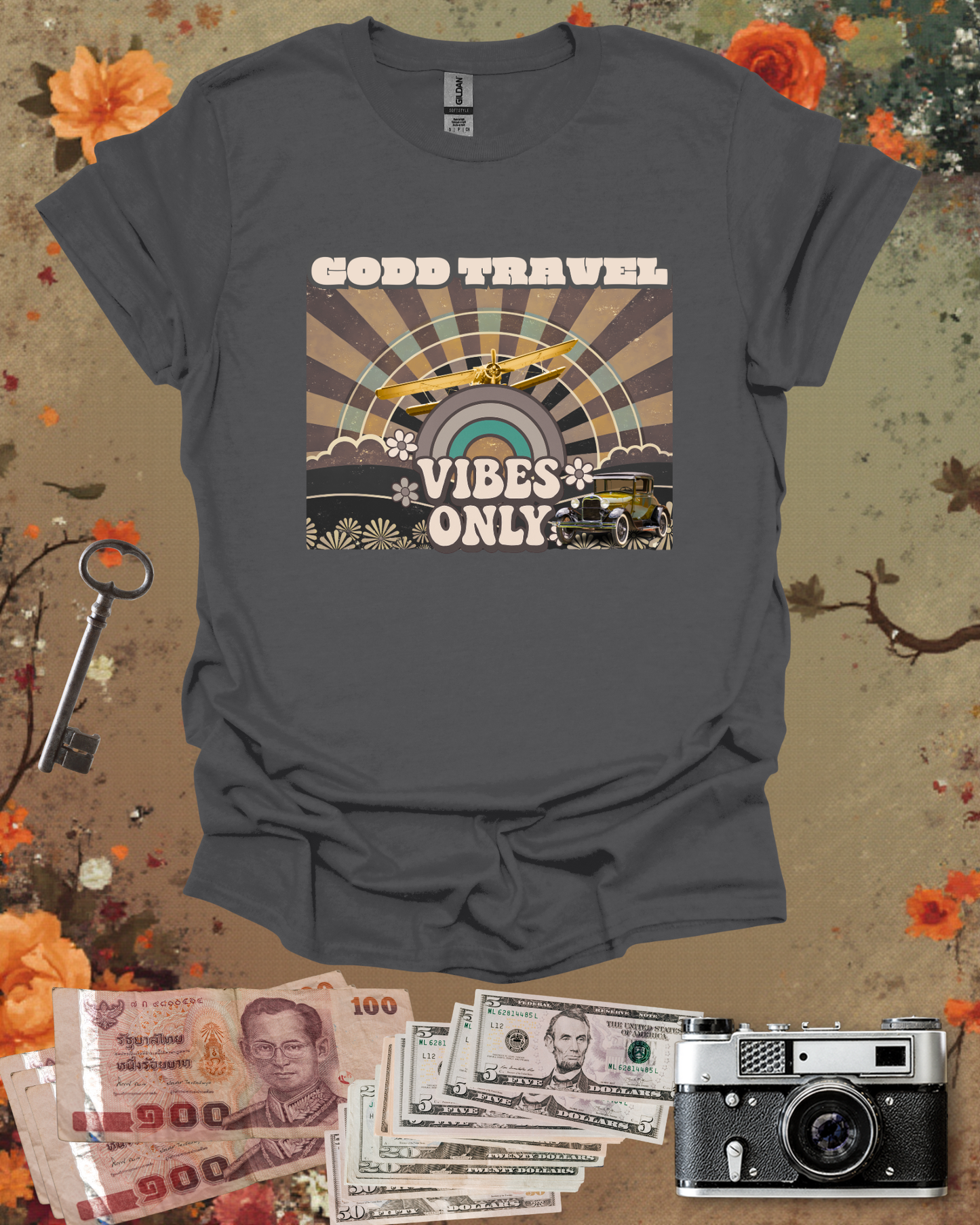 Good Travel Vibes Only T-Shirt Retro Style