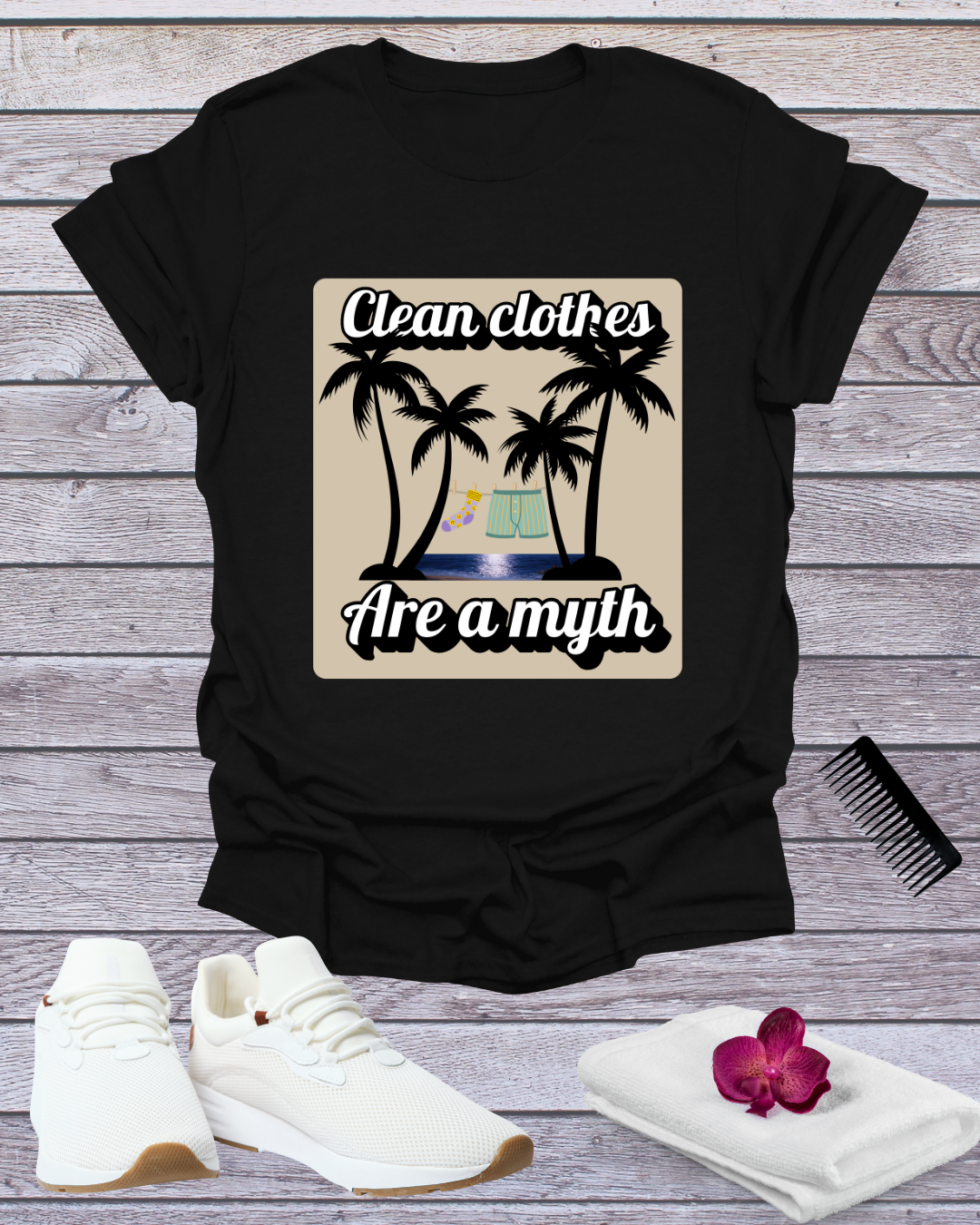 Wanderer’s Edition: “Clean Clothes Are A Myth” Tee for Youthful Travelers