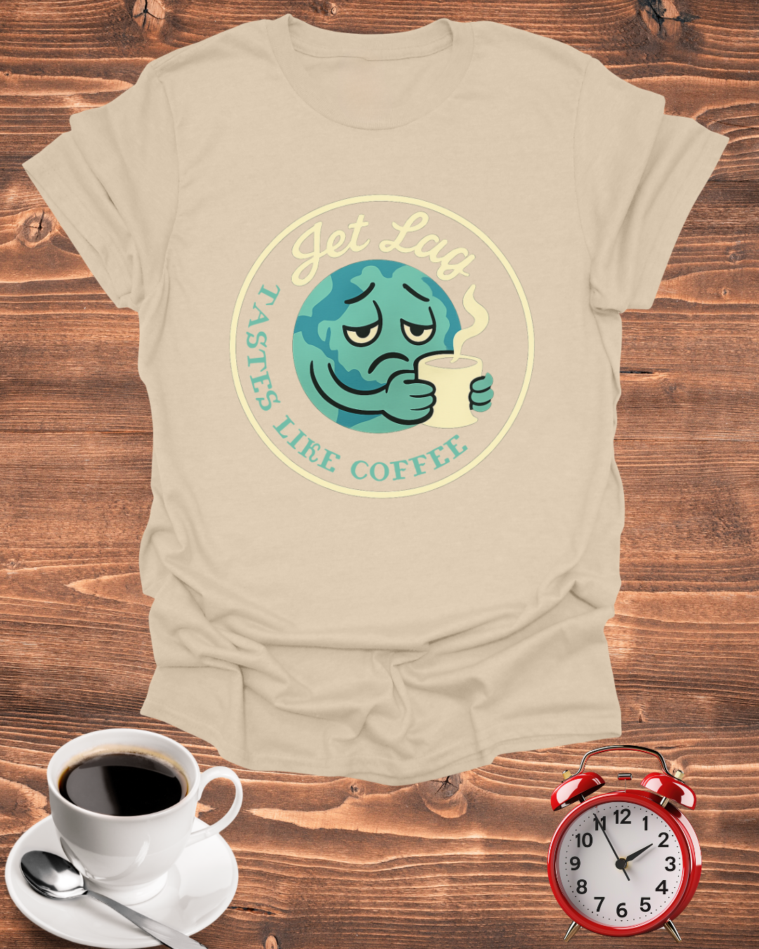 “Tastes Like Coffee” Unisex Planet Graphic Tee.