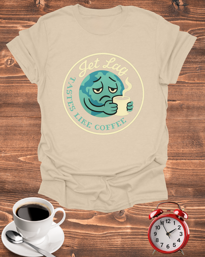 “Tastes Like Coffee” Unisex Planet Graphic Tee.