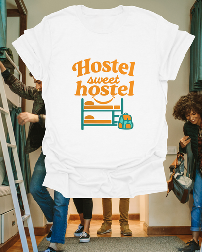 Hostel Sweet Hostel Unisex T-Shirt — Backpacking & Travel Bunk Tee