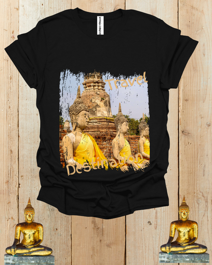 Buddha Temple Travel Graphic Unisex T-Shirt — Vintage-Style Southeast Asia Vacation Tee