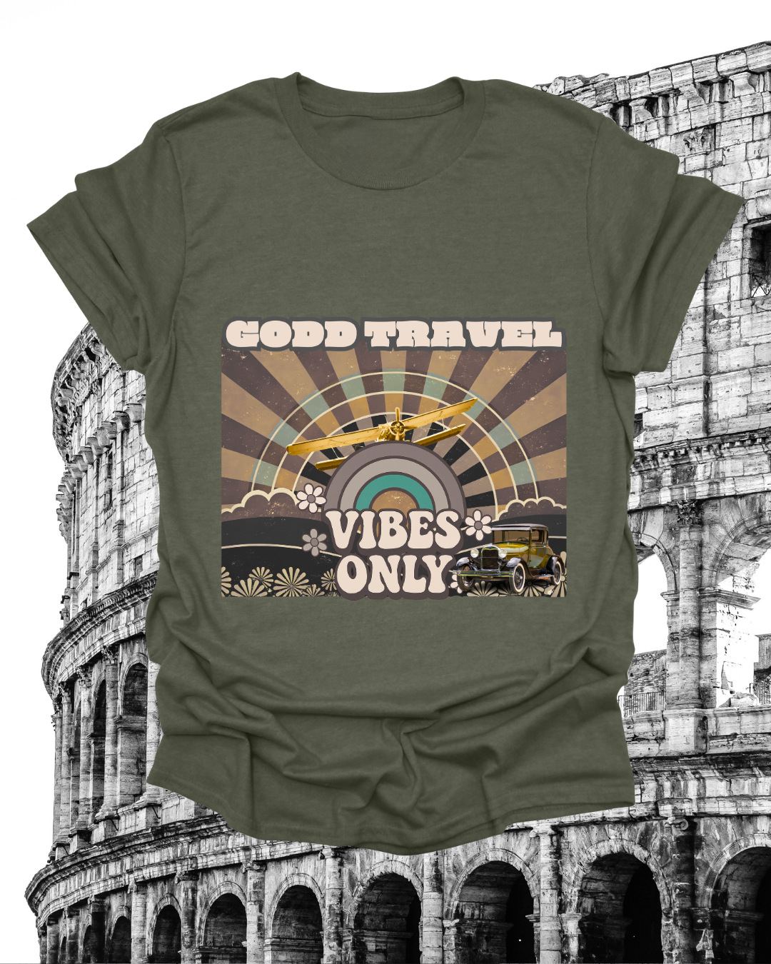 Good Travel Vibes Only – Retro Style T-Shirt.