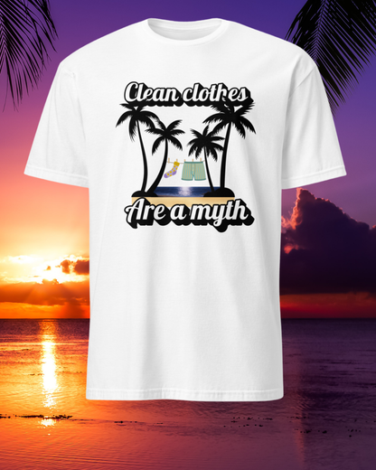 Wanderer’s Edition: “Clean Clothes Are A Myth” Tee for Youthful Travelers