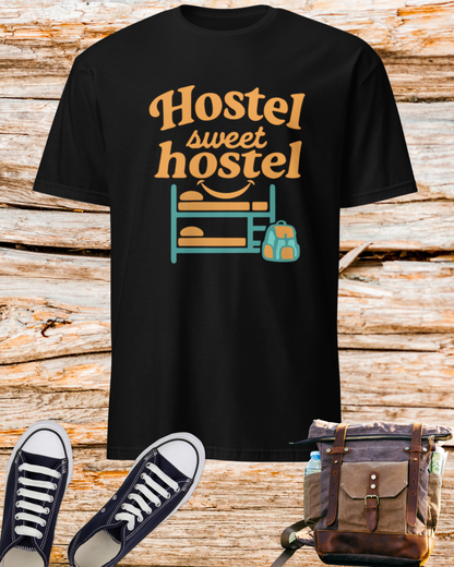 Hostel Sweet Hostel Unisex T-Shirt — Backpacking & Travel Bunk Tee