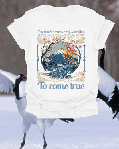 To Come True Scenic Dream T-Shirt — Inspirational Mountain Lake Graphic Tee