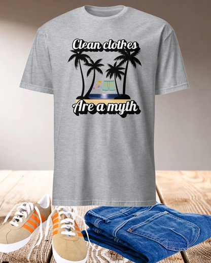 Wanderer’s Edition: “Clean Clothes Are A Myth” Tee for Youthful Travelers