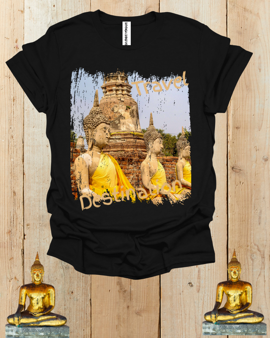 Buddha Temple Travel Graphic Unisex T-Shirt — Vintage-Style Southeast Asia Vacation Tee