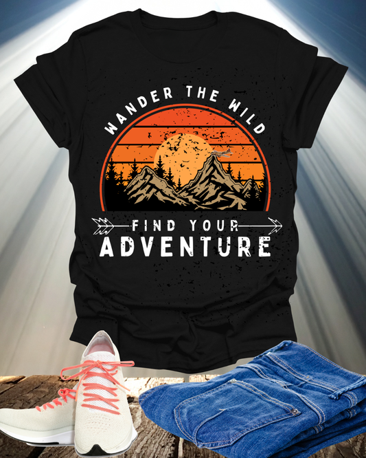 Unisex T-Shirt for Outdoor Enthusiasts: “Wander the Wild, Find Your Adventure”