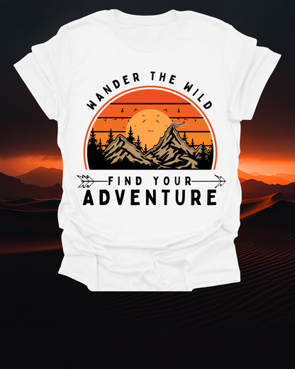 Unisex T-Shirt for Outdoor Enthusiasts: “Wander the Wild, Find Your Adventure”
