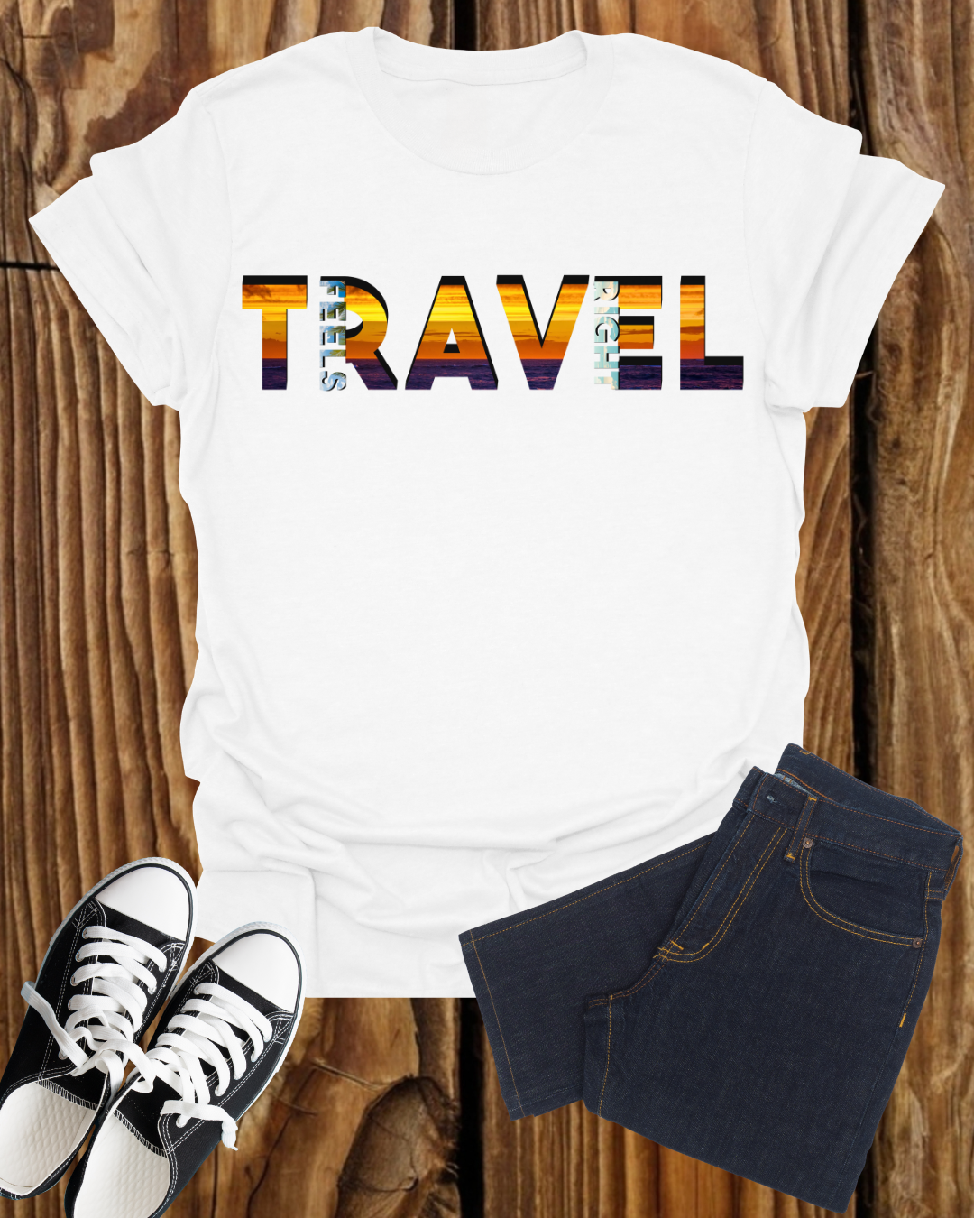 'Travel Feels Right' T-Shirt, Adventure T-shirt, Gift for Travelers
