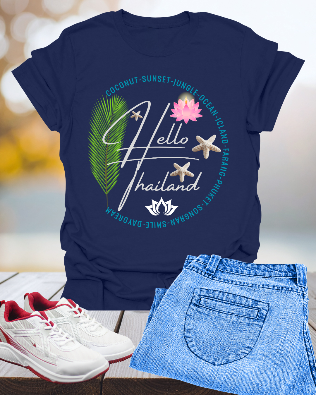 Hello Thailand Women’s Softstyle Tee – Colorful Travel Shirt for Thailand Lovers