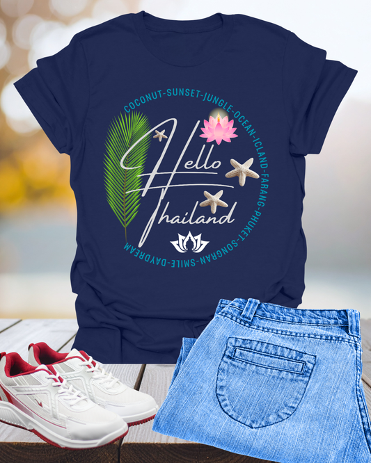 Hello Thailand Women’s Softstyle Tee – Colorful Travel Shirt for Thailand Lovers