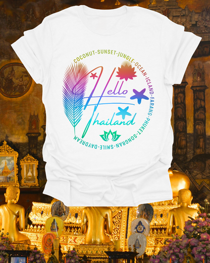 Hello Thailand Women’s Softstyle Tee – Colorful Travel Shirt for Thailand Lovers