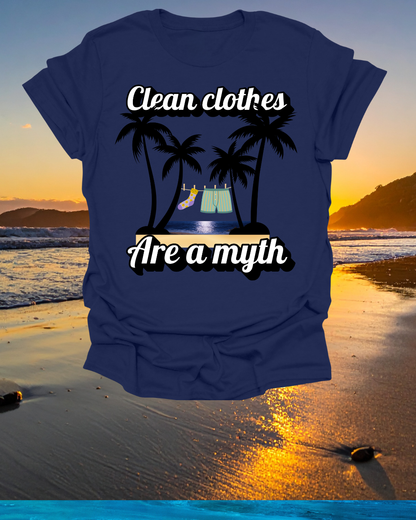 Wanderer’s Edition: “Clean Clothes Are A Myth” Tee for Youthful Travelers