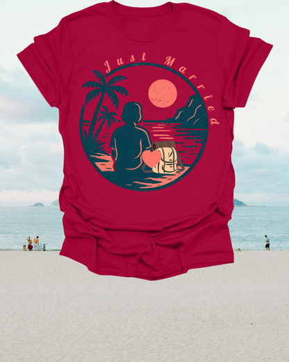 “Just Married”  women’s T-Shirt – A Perfect Blend of Humor and Sarcasm