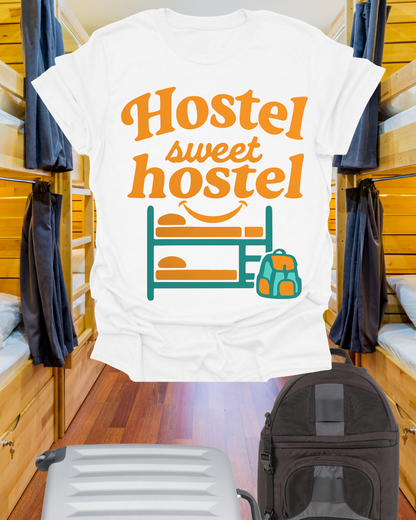 Hostel Sweet Hostel Unisex T-Shirt — Backpacking & Travel Bunk Tee