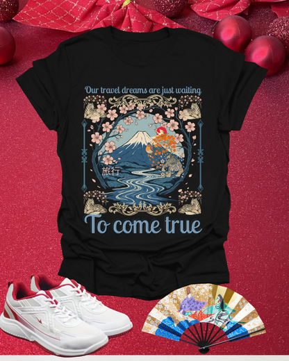 To Come True Scenic Dream T-Shirt — Inspirational Mountain Lake Graphic Tee
