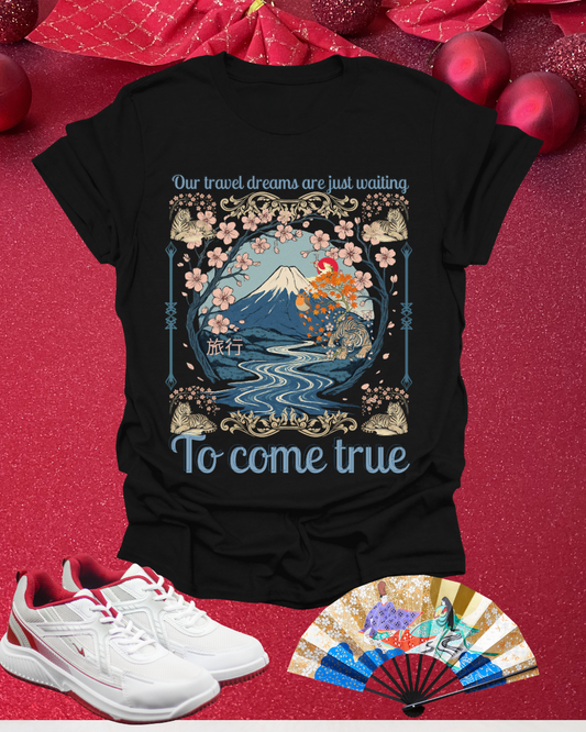 To Come True Scenic Dream T-Shirt — Inspirational Mountain Lake Graphic Tee