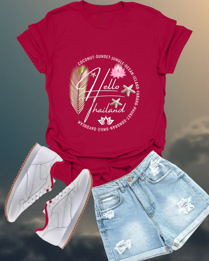 Hello Thailand Women’s Softstyle Tee – Colorful Travel Shirt for Thailand Lovers