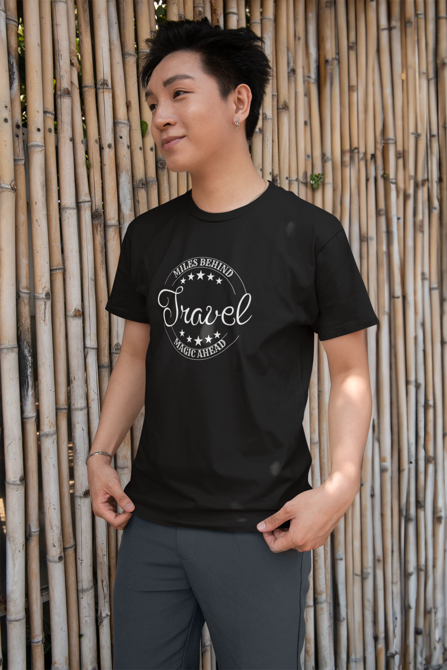 Unisex Travel T-Shirt: “Miles Behind, Magic Ahead”