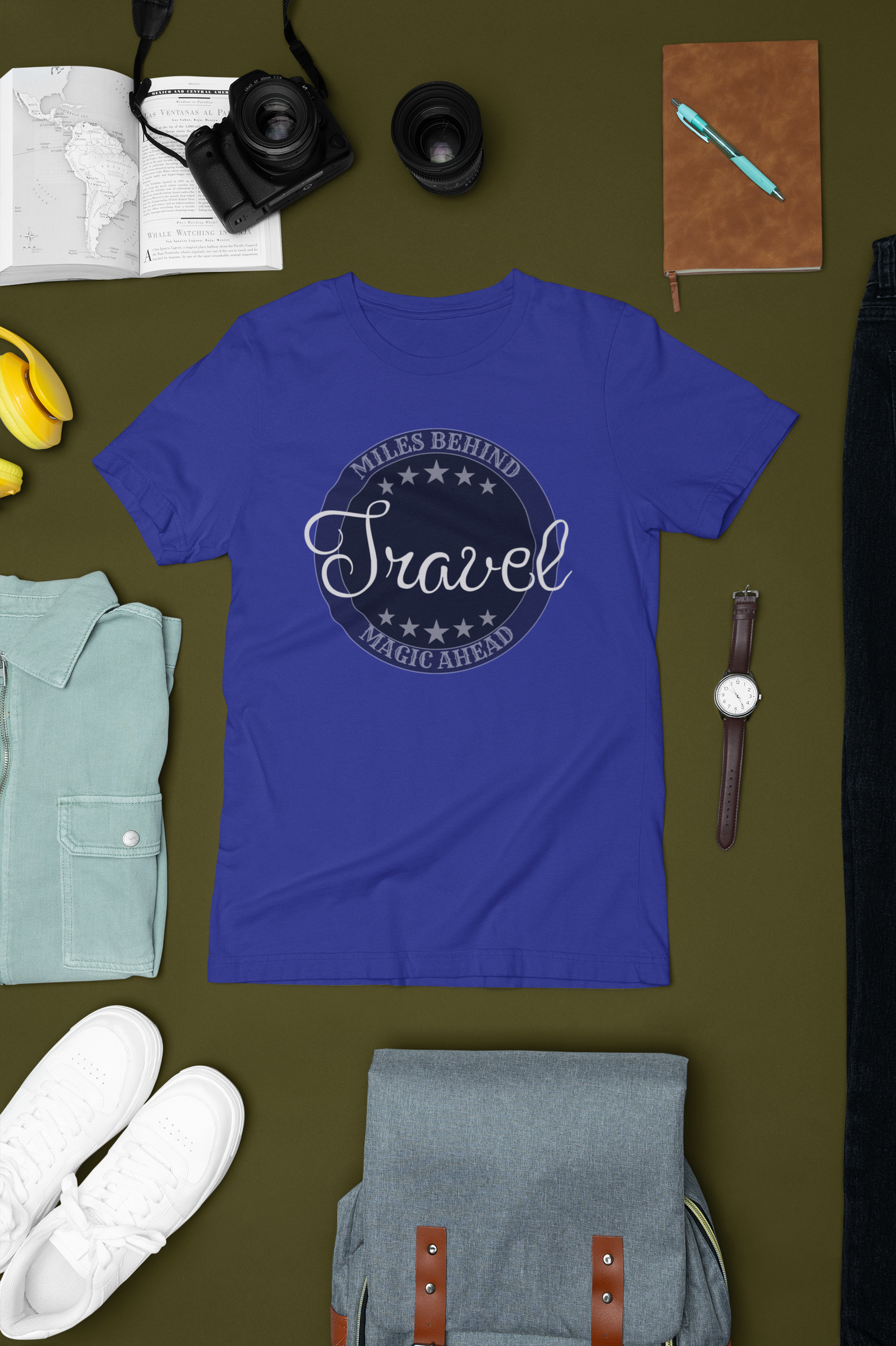 Unisex T-Shirt: “Travel Miles Behind, Magic Ahead”