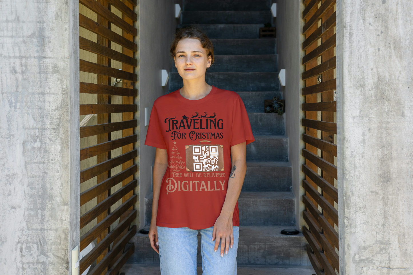Traveling for Christmas T-Shirt — “Tree Will Be Delivered Digitally” Holiday Tee