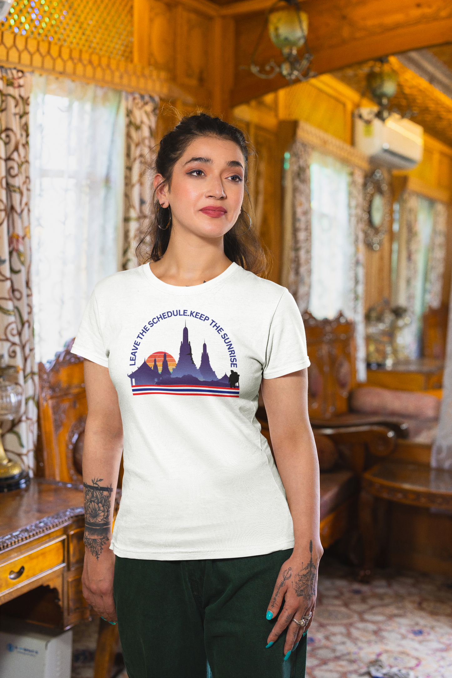 "Leave the Schedule, Keep the Sunrise" T-Shirt -For Thailand Lovers