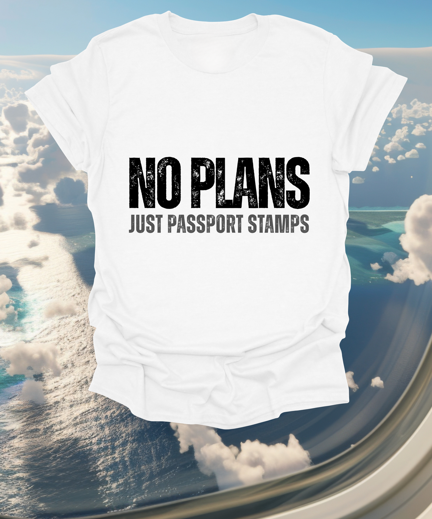 Travel-Inspired Unisex T-Shirt - 'No Plans Just Passport Stamps'