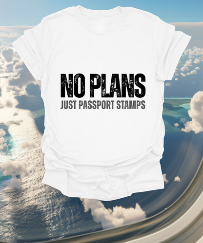 Travel-Inspired Unisex T-Shirt - 'No Plans Just Passport Stamps'