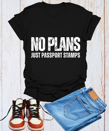 Travel-Inspired Unisex T-Shirt - 'No Plans Just Passport Stamps'
