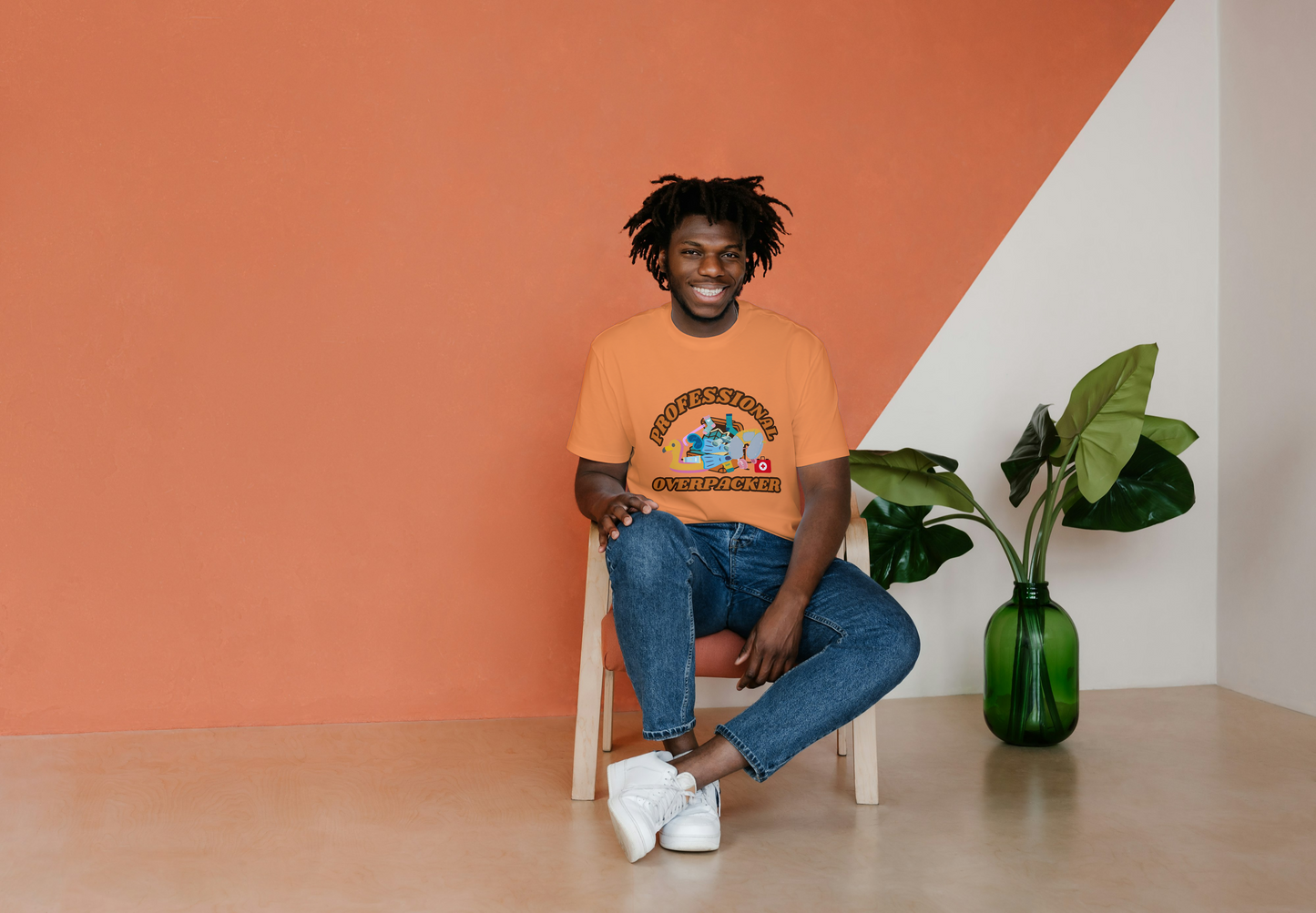 Professional Overpacker Unisex T-Shirt – Funny Travel Humor Tee for Frequent Travelers.