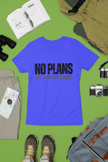 Travel-Inspired Unisex T-Shirt - 'No Plans Just Passport Stamps'